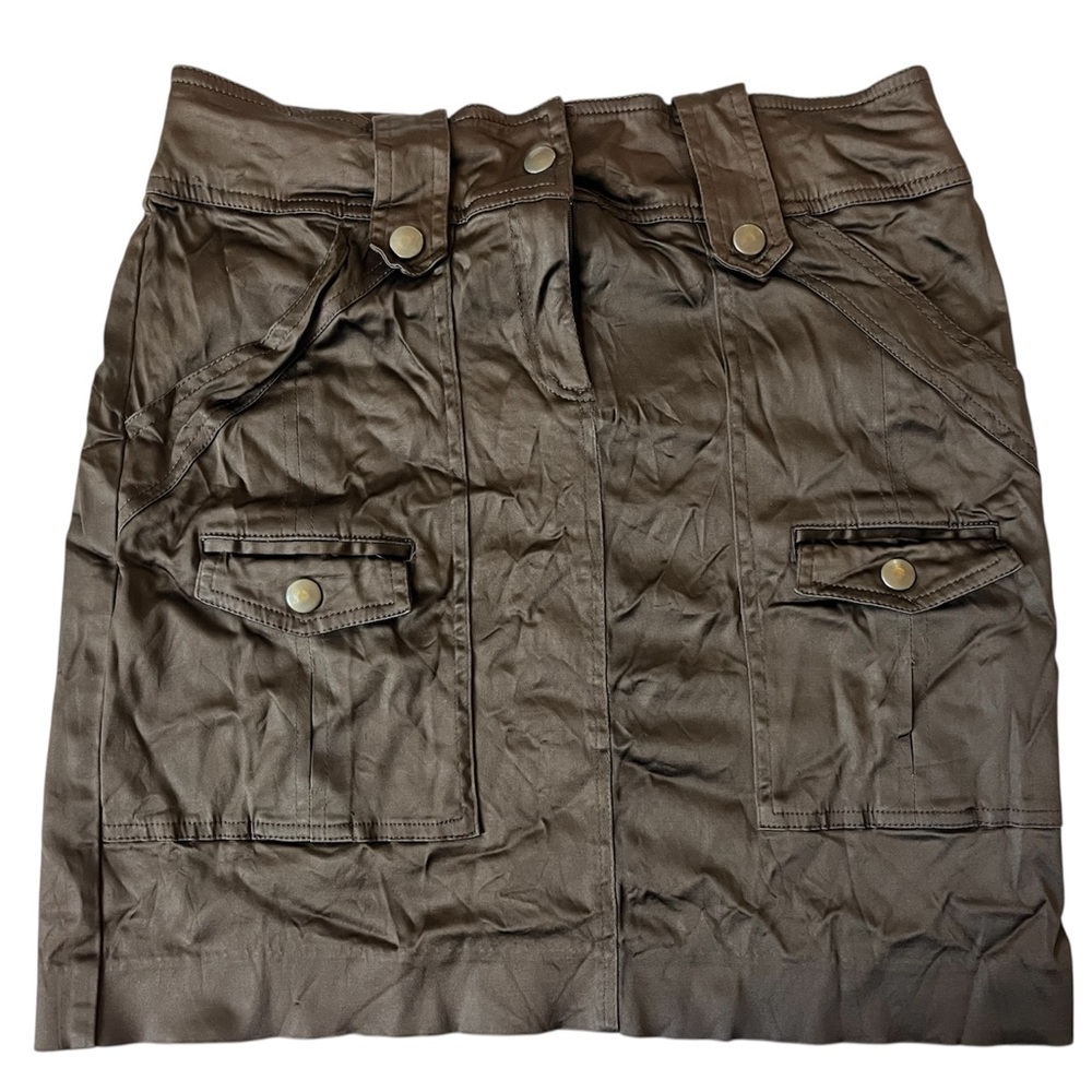 VINTAGE 90S CACHE BROWN MINI SKIRT SIZE 2